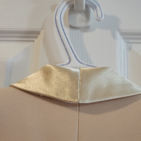 Vintage 80s beige glitter scalloped collar blazer jacket small - Picture 8 of 11